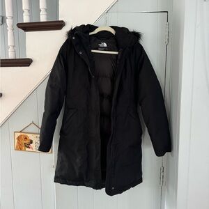 Northface, hooded down jacket, excellent condition